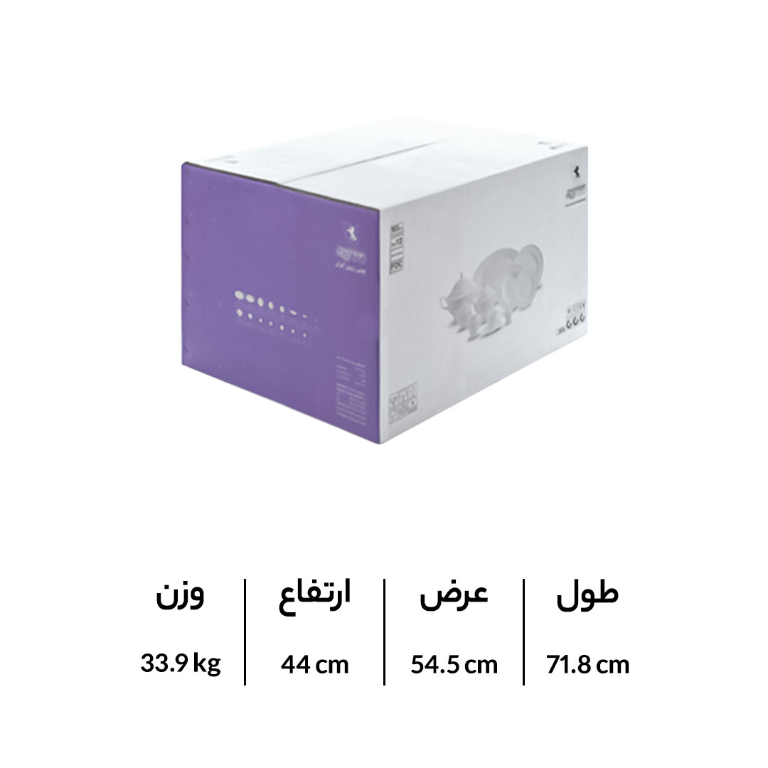 بسته بندی سرویس چینی زرین نئوکلاسیک طرح النور 12 نفره 103 پارچه