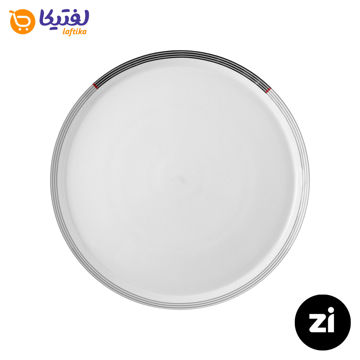 بشقاب تخت چینی زرین (Zi) فرم اس وگاس قرمز سایز 24