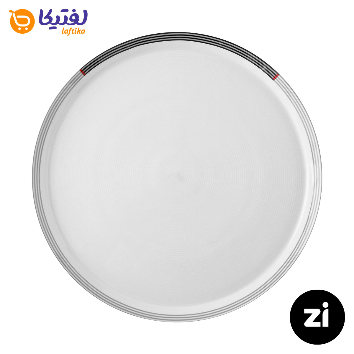 بشقاب تخت چینی زرین (Zi) فرم اس وگاس قرمز سایز 30