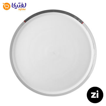 بشقاب تخت چینی زرین (Zi) فرم اس وگاس قرمز سایز 30