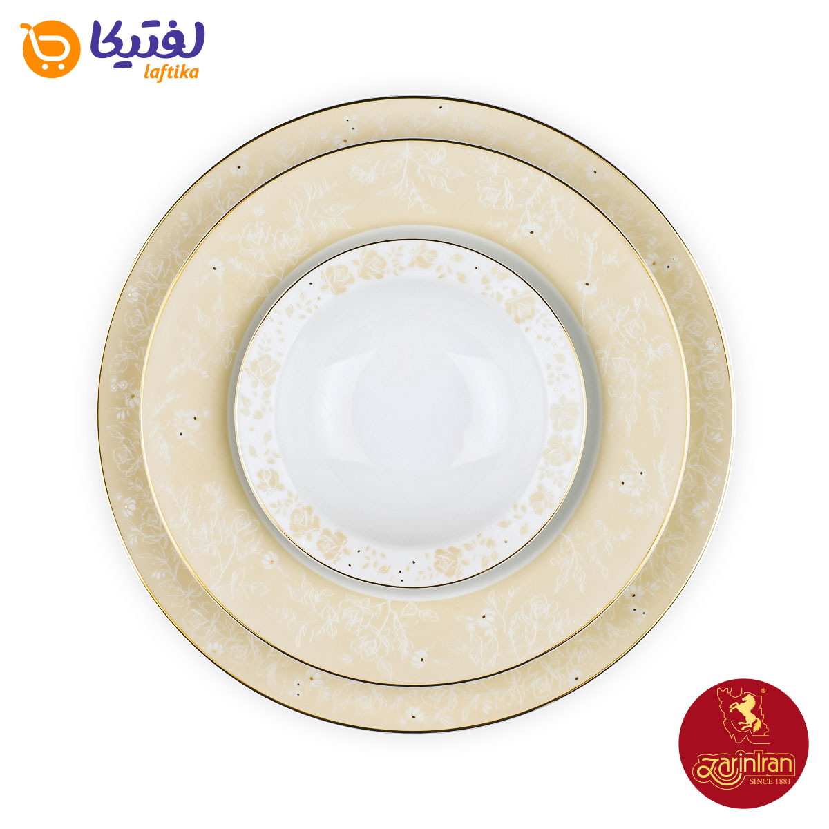 خرید ارزان سرویس چینی زرین ایتالیا اف گلدن رز 6 نفره 28 پارچه