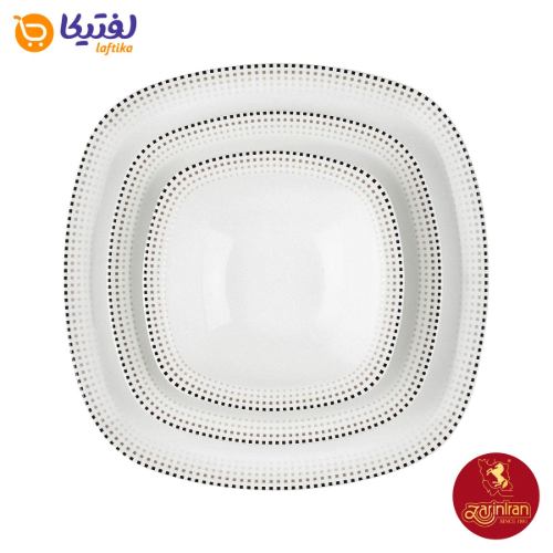 سرویس چینی زرین کواترو طرح مون بلان مشکی 6 نفره 27 پارچه