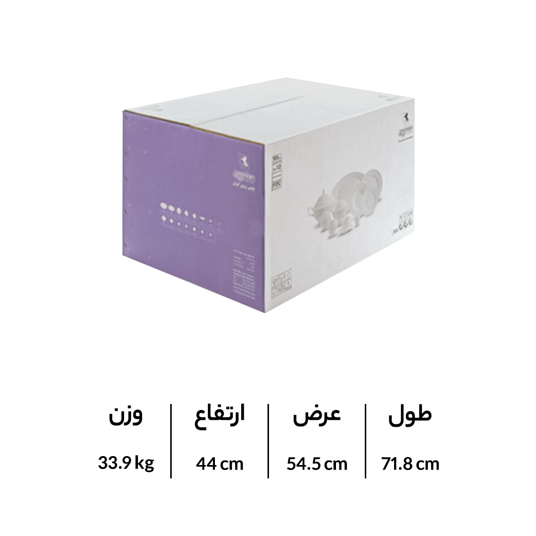 بسته بندی سرویس چینی زرین نئوکلاسیک طرح گلداستون 12 نفره 103 پارچه