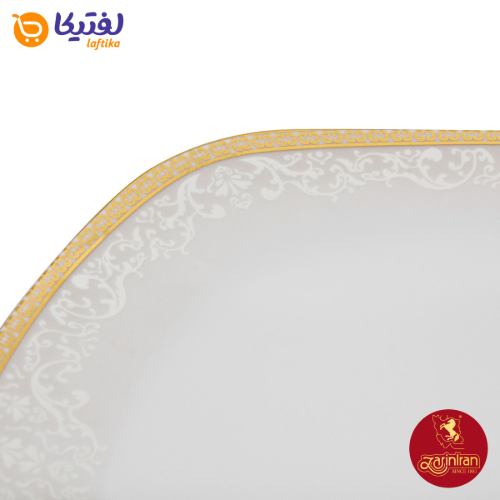 دیس هتلی چینی زرین کواترو سایز 36 طرح ریوا طلایی