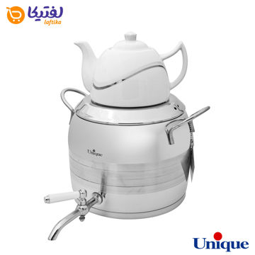 کتری استیل 5 لیتر با قوری چینی طرح ترک یونیک UN-7295