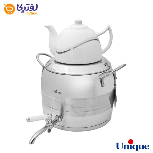 کتری استیل 5 لیتر با قوری چینی طرح ترک یونیک UN-7295