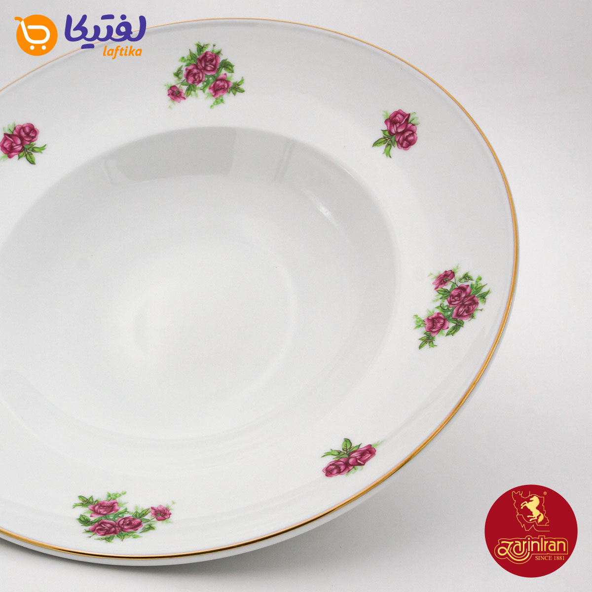 ظرف پاستا (بشقاب گود 30) چینی زرین طرح بیدگل مینیاتور