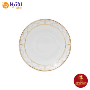 نعلبکی زیر استکانی چینی زرین دوری سایز 13 طرح رومانا 6 عددی