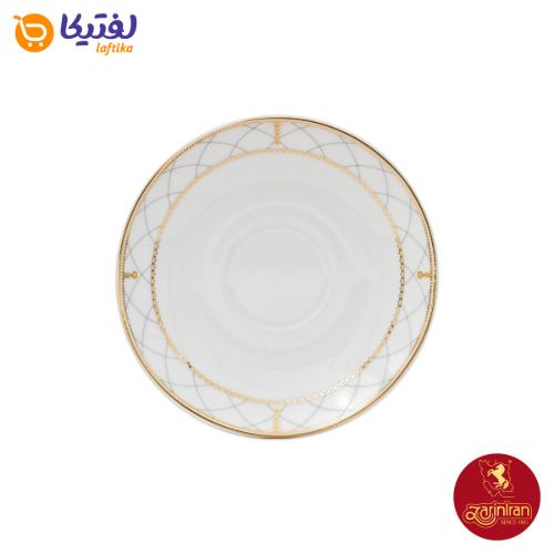 نعلبکی زیر استکانی چینی زرین دوری سایز 13 طرح رومانا 6 عددی