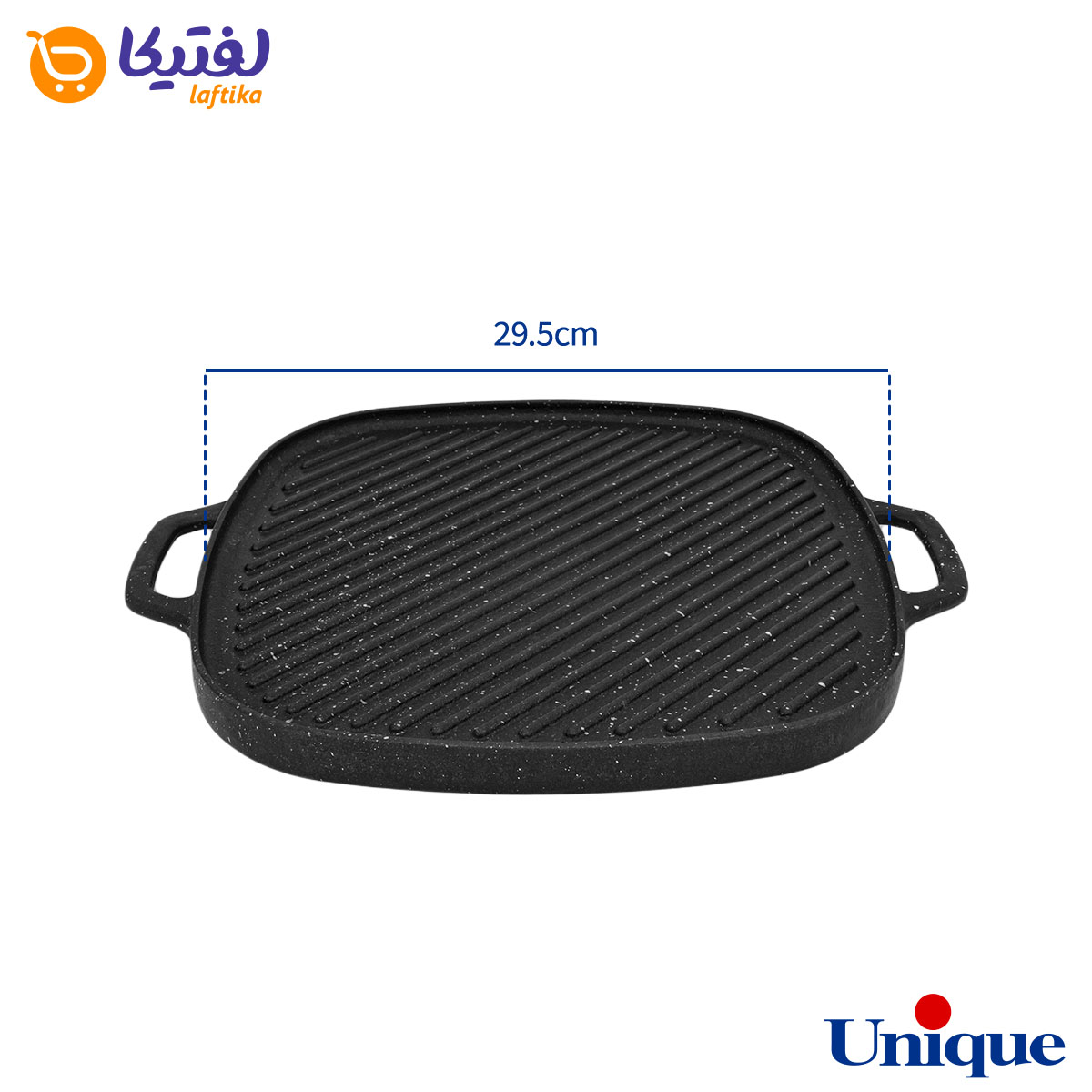 تابه گریل چدنی یونیک مربع 28 سانتیمتری UN-6031