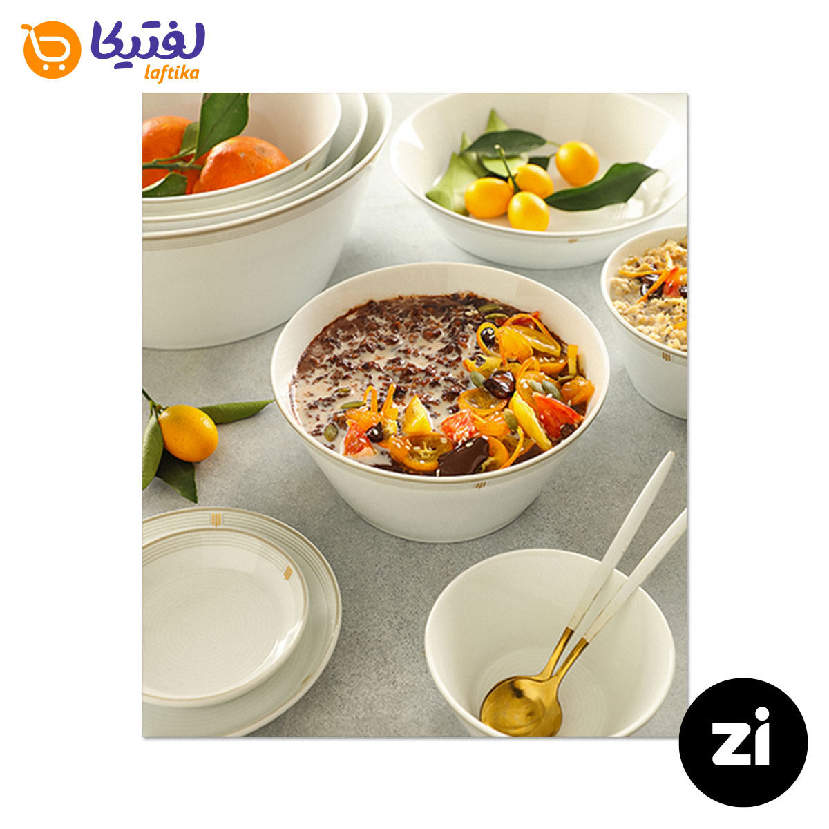 بشقاب تخت چینی زرین (Zi) فرم اس اپرا سایز 9