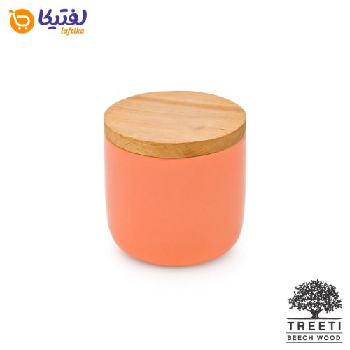 ظرف ادویه سرامیکی رنگی با درب چوبی تیریتی  CE 2218