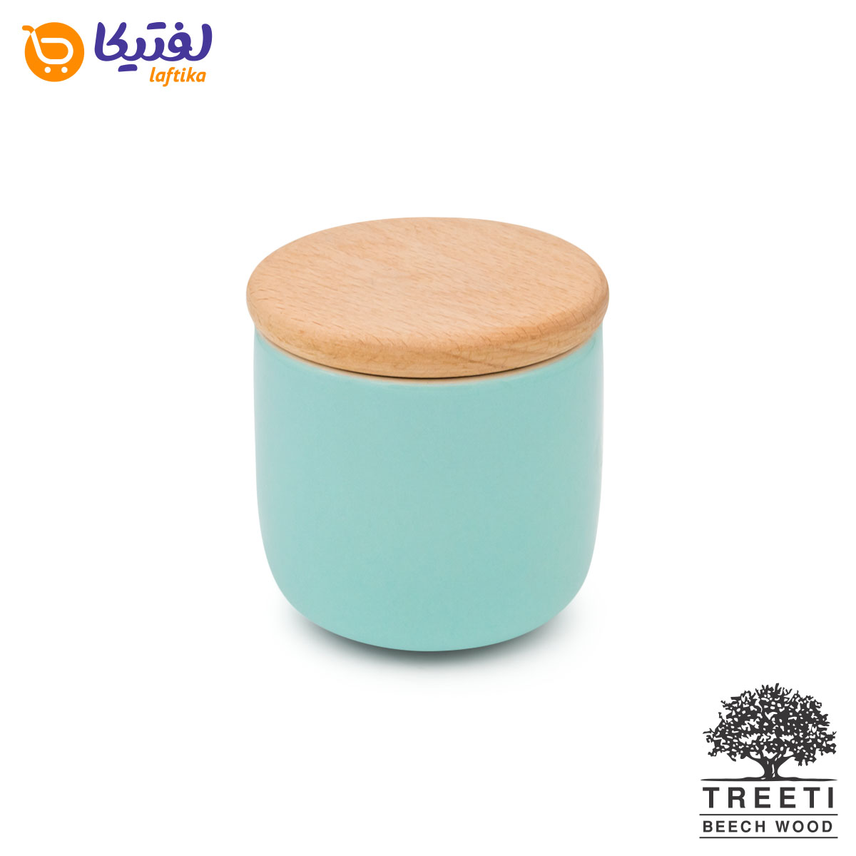 ظرف ادویه سرامیکی رنگی با درب چوبی تیریتی  CE 2218