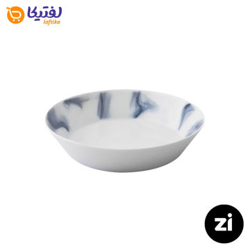 بشقاب گود چینی زرین فرم اس طرح بلو استون سایز 19