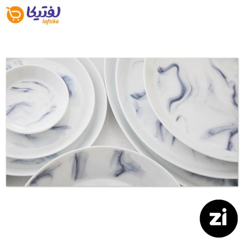 بشقاب تخت چینی زرین Zi فرم اس طرح بلو استون سایز 33