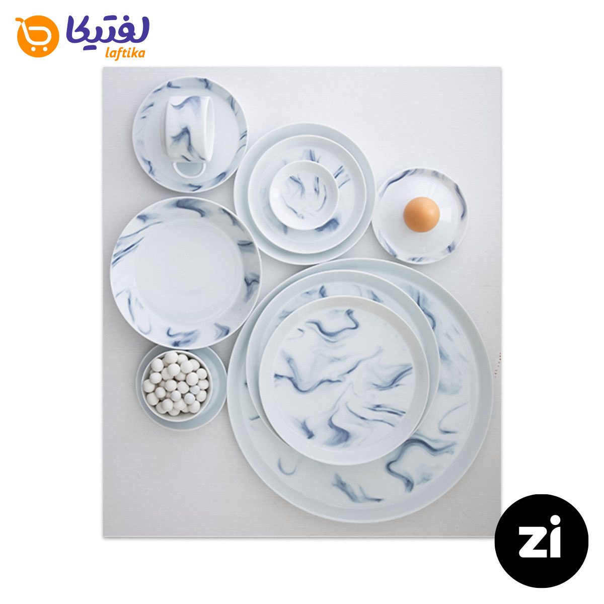 پیاله چینی زرین Zi فرم اس بلو استون سایز 9