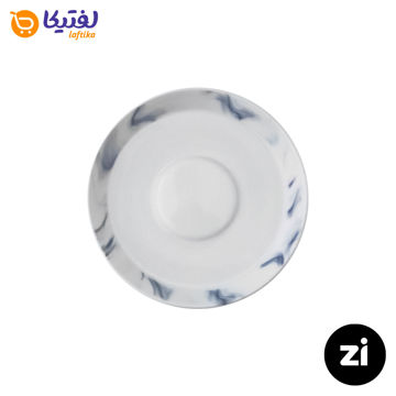 نعلبکی زیر استکانی چینی زرین (Zi) فرم اس طرح بلو استون سایز 15