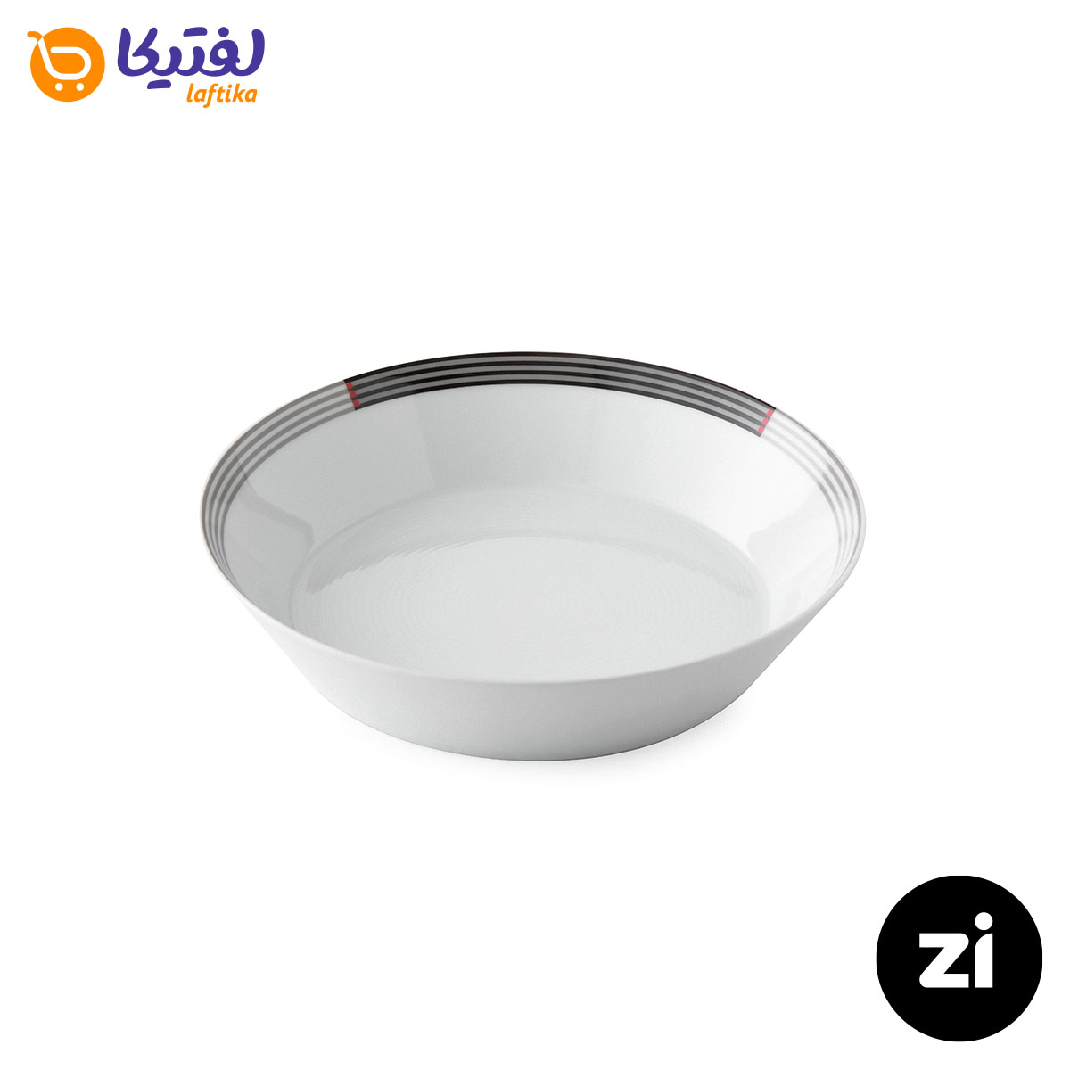 بشقاب گود چینی زرین فرم اس طرح وگاس قرمز سایز 19