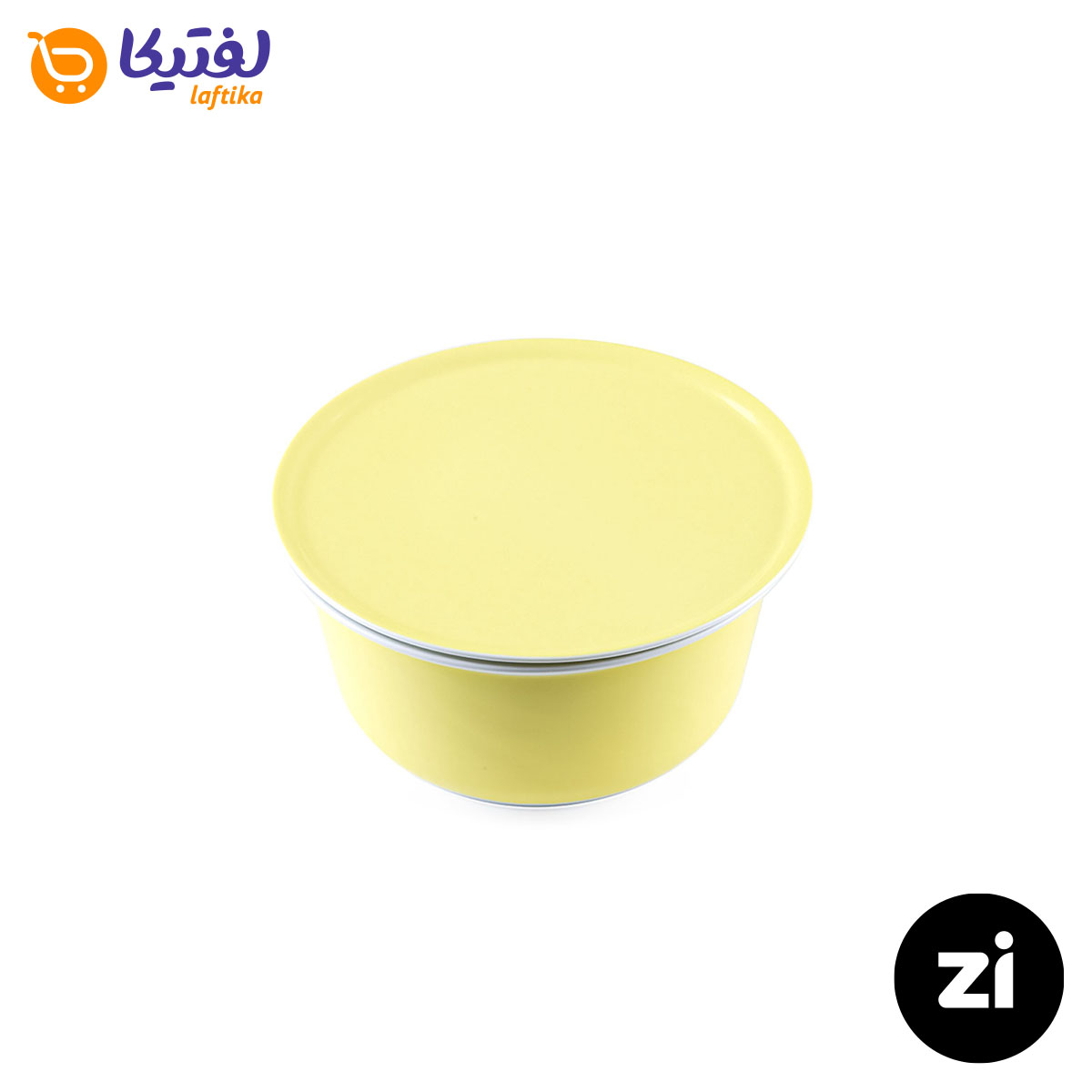 کاسه در دار چینی زرین مارک زی سایز کوچک طرح پاستل لیمویی