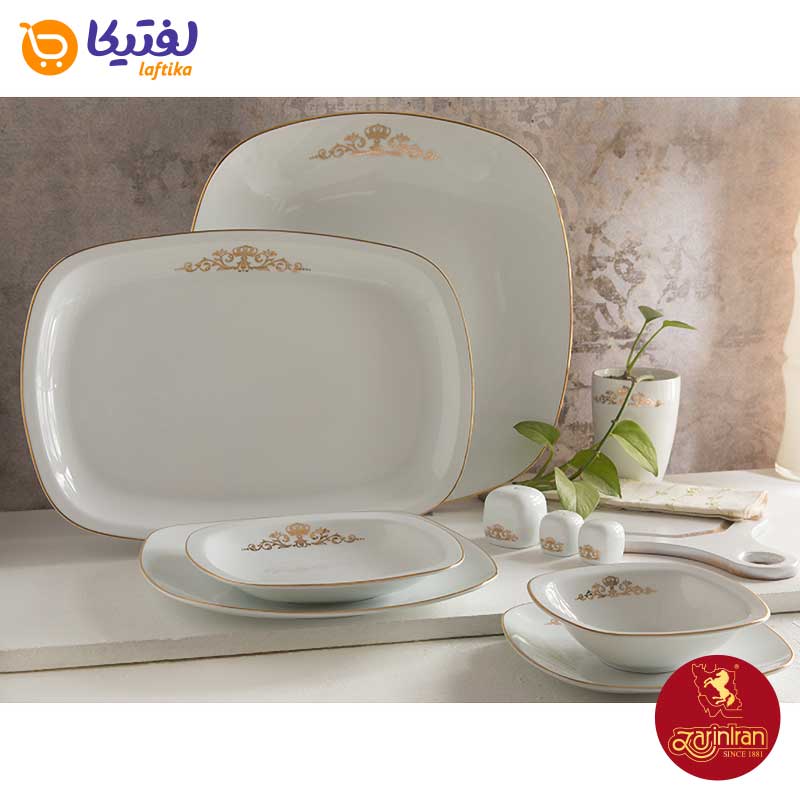 قیمت سرویس چینی زرین کواترو کوئین طلایی 12 نفره 98 پارچه