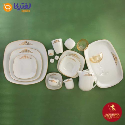 مشخصات سرویس چینی زرین کواترو کوئین طلایی 12 نفره 98 پارچه
