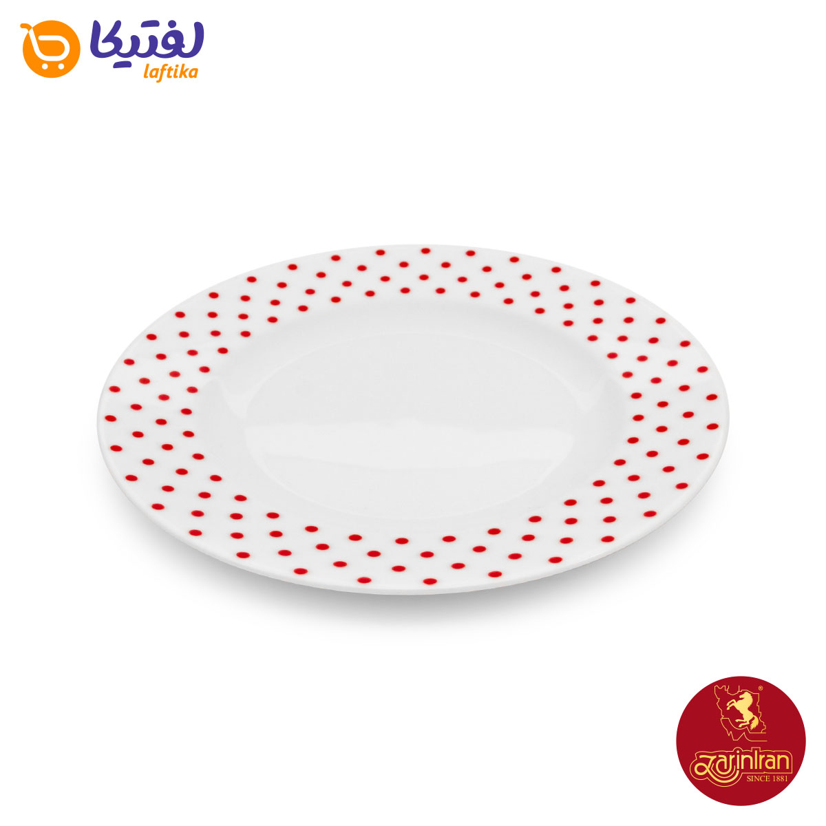 بشقاب پیش دستی چینی زرین ایتالیا اف طرح اسپاتی قرمز 6 عددی سایز 19