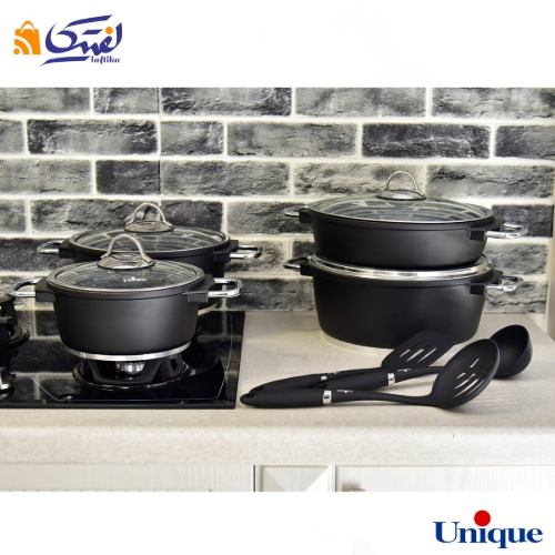 سرویس قابلمه یونیک مونیخ مشکی 11 پارچه UN-7622