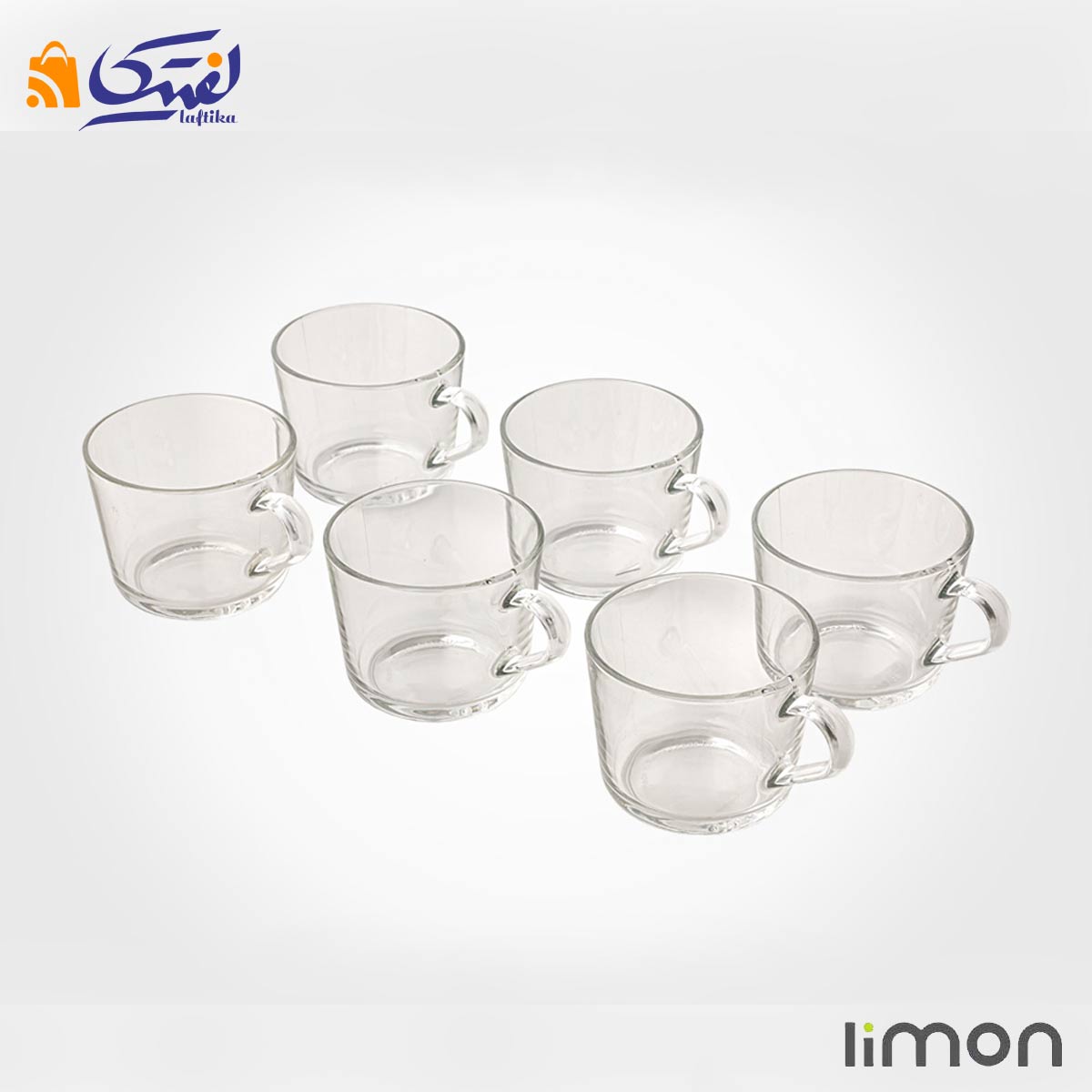 لیوان شیشه ای دسته دار 285 سی سی لیمون 2282