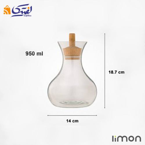 بطری آب درب چوبی 950 میلی لیتر لیمون 2268
