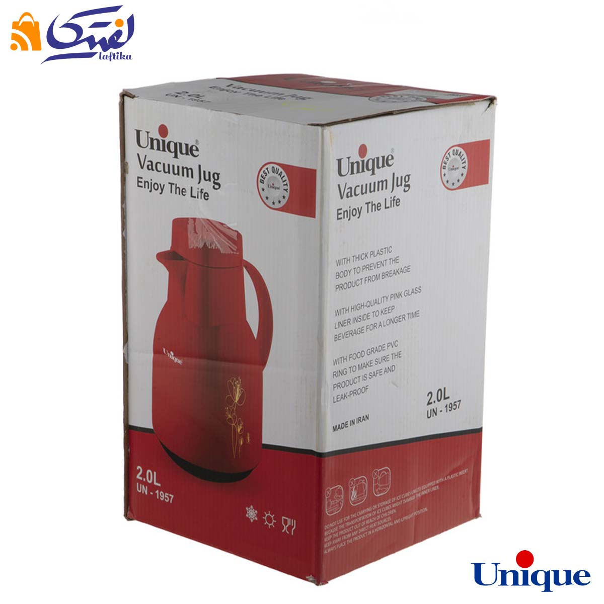 فلاسک یونیک مدل پنگوئن شیشه صورتی UN-1957