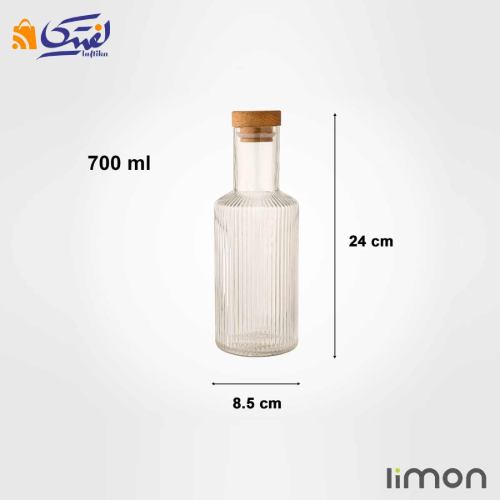 بطری آب درب چوبی 700 میلی لیتری لیمون 2266
