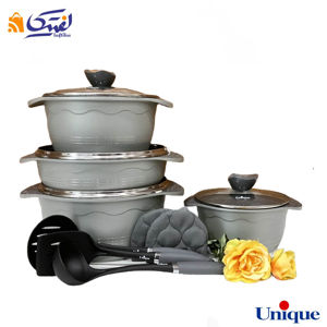 خرید سرویس پخت و پز 11 پارچه یونیک مدل بلا رنگ فیلی کد UN-8812