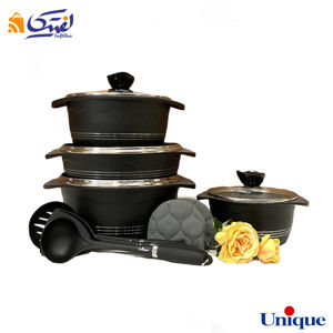 سرویس قابلمه یونیک مشکی بلا 11 پارچه UN-8813