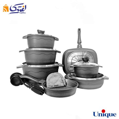 خرید سرویس قابلمه گرانیتی یونیک 16 پارچه بلا طوسی UN-8897