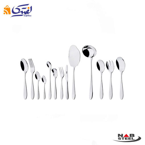سرویس قاشق چنگال 116 پارچه ناب استیل مدل ورونا استیل براق