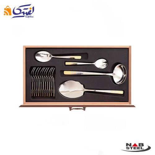 مشخصات سرویس قاشق چنگال 116 پارچه ناب استیل مدل ورونا