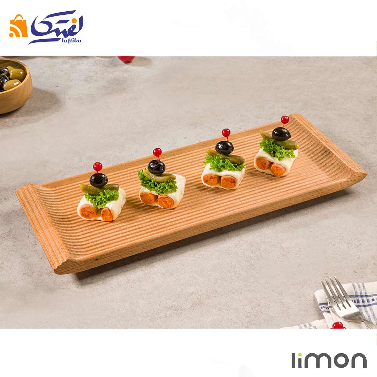تخته سرو چوبی مستطیل کوچک لیمون 2257