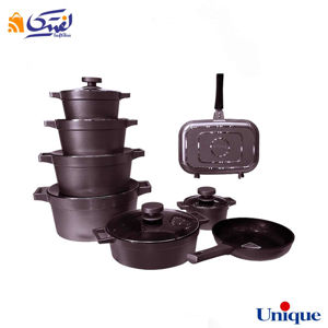 قیمت و خرید سرویس قابلمه 15 پارچه یونیک مدل دیاموند زرشکی UN-8527