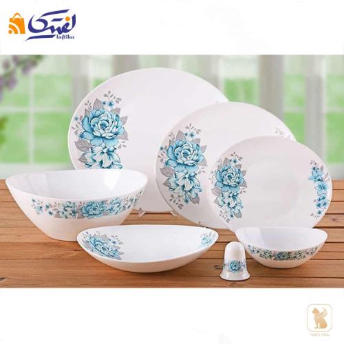 خرید سرویس آرکوپال 28 پارچه پارس اپال طرح مانیسا آبی کد 265