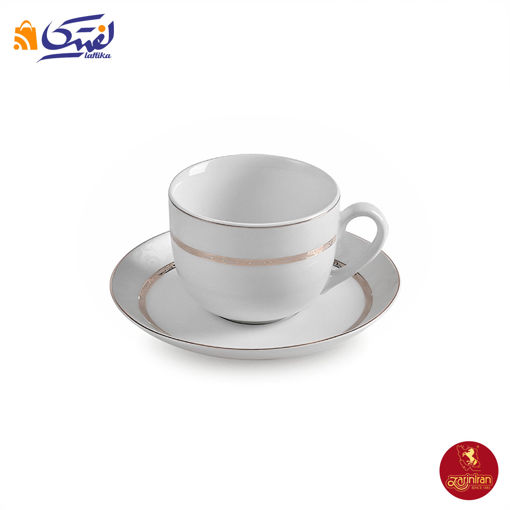 سرویس چای خوری چینی زرین ایتالیا اف طرح هدیه پلاتینی 12 پارچه