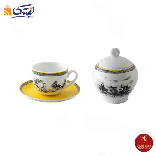سرویس چای خوری چینی زرین ایتالیا اف طرح ویلیج 14 پارچه بهترین انتخاب برای خاص پسندان