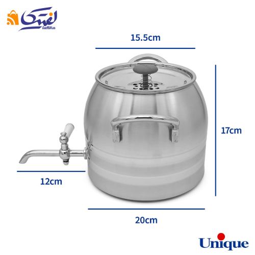 کتری و قوری یونیک استیل شیر دار 4 لیتر UN-7224 دسته استیل
