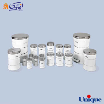 سرویس 18 پارچه کمر باریک خطی سفید استیل یونیک UN-4593