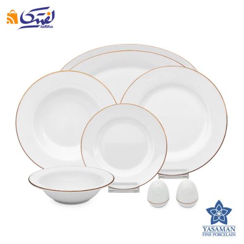 سرویس چینی زرین ایتالیا اف زرین رزگلد یاسمن 76 پارچه