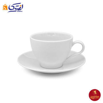 سرویس چای خوری چینی زرین آذر طرح سفید 12 پارچه سایز 9