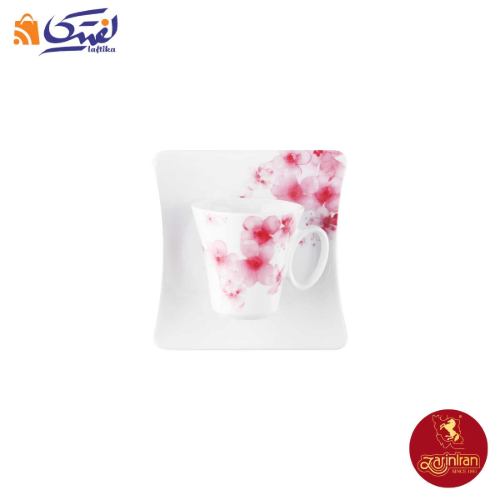 سرویس چای خوری چینی زرین وینچی طرح آزالیا پینک 12 پارچه