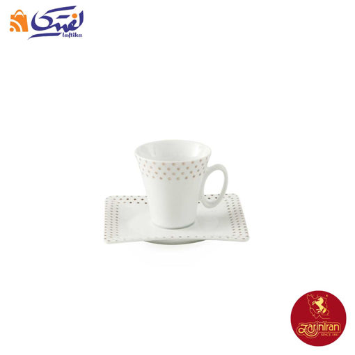 چینی زرین سرویس 12 پارچه چای خوری وینچی طرح اسپاتی پلاتینی