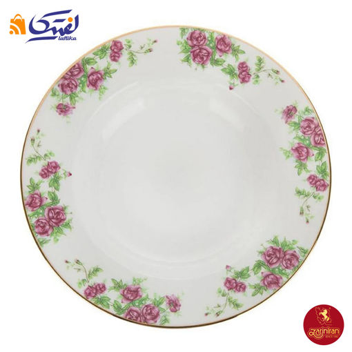 بشقاب پیش دستی چینی زرین ایتالیا اف طرح بیدگل سایز 19 - گل سرخی