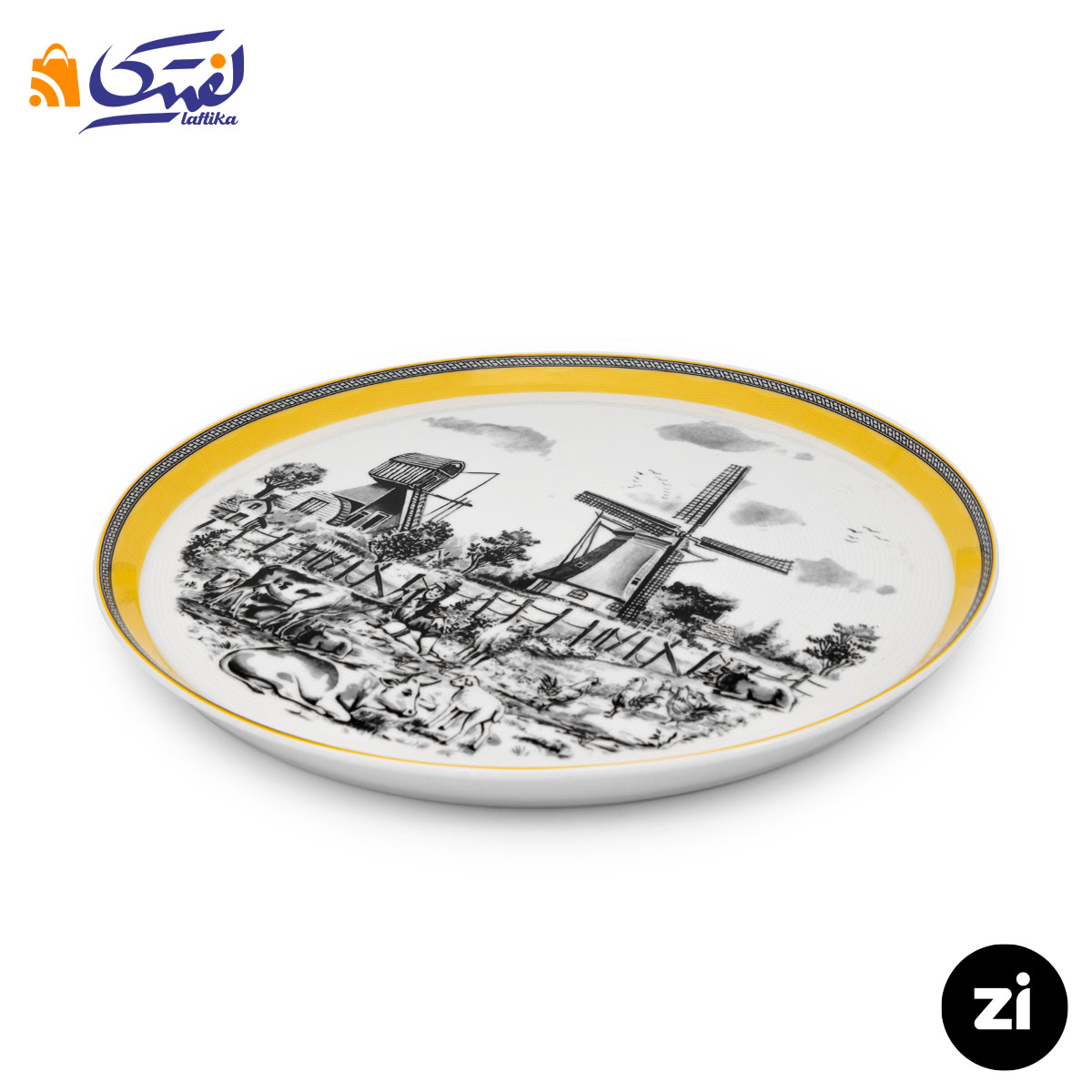 بشقاب تخت چینی زرین Zi فرم اس ویلیج سایز 33