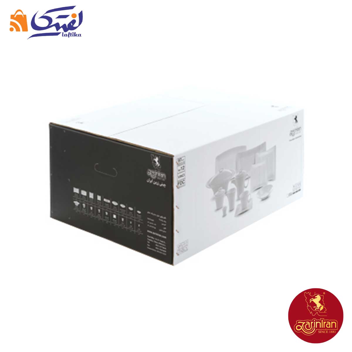 سرویس چینی زرین وینچی طرح وایت رز 12 نفره 97 پارچه